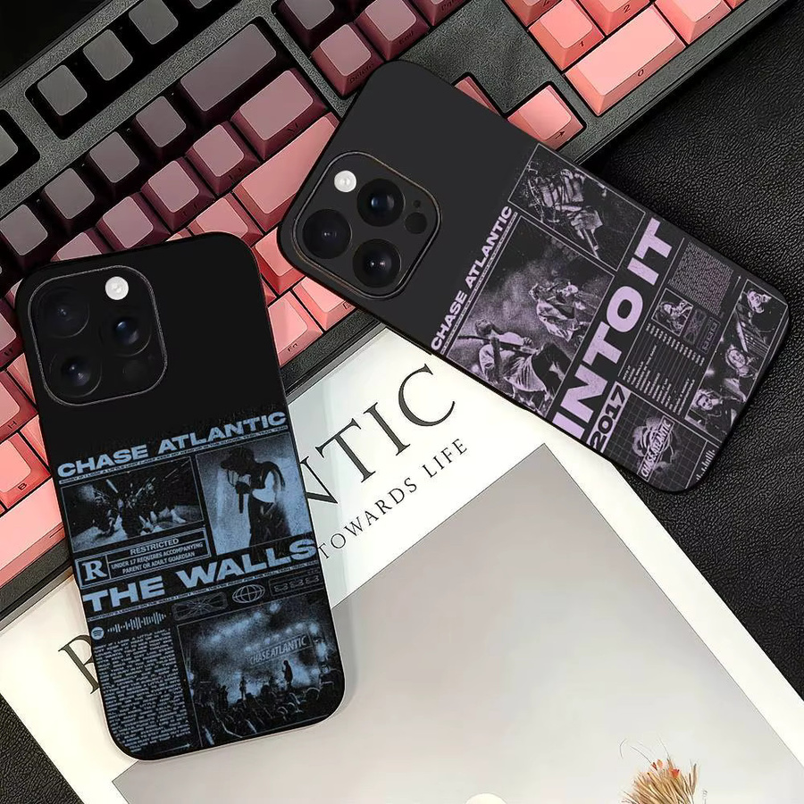 Schutzhülle C-Chase Atlantic Sänger aus schwarzem Silikon für iPhone 17 16 15 14 13 12 11 Air Pro Max Plus - Bild 2