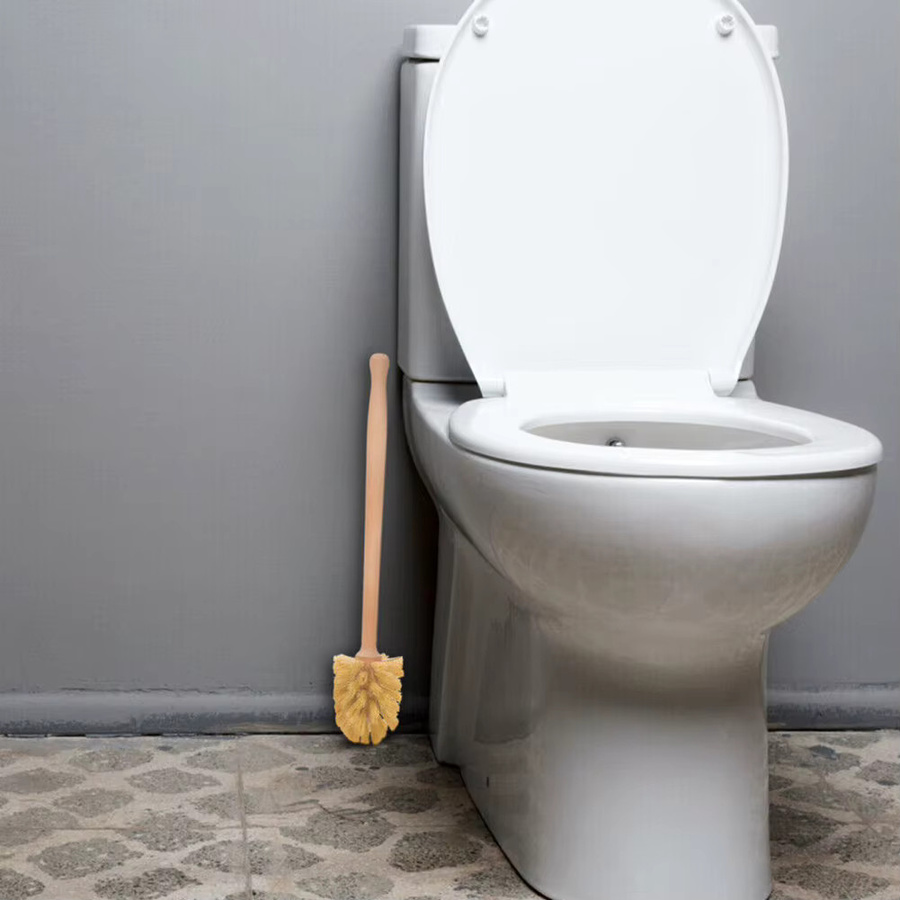 VIBRATITE Toilettenbürste und Badewannenbürste mit langem Griff aus Holz, freistehendes Badezimmerzubehör - Bild 3