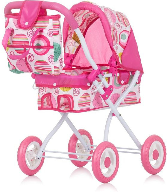 Chipolino Puppenwagen Emily Tasche Sonnendach verstellbar zusammenklappbar rosa pink ab 3 Jahren - Bild 1