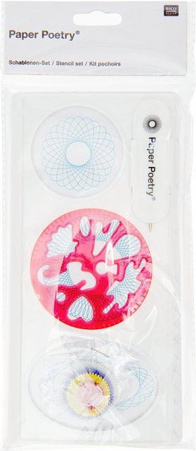 Rico Design Paper Poetry Schablonen Set Mandala B: 23 cm, H: 11 cm - Bild 1