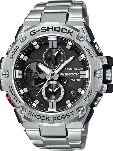 Casio Armbanduhr G-Steel, Solar, Edelstahl, Schwarz, 53 mm, Herren - Bild 1