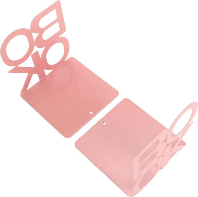 GoolRC Buchstützen Organizer aus Metall in Pink, rutschfeste L-Form Buchstopper für Regal und Schrank - Bild 1