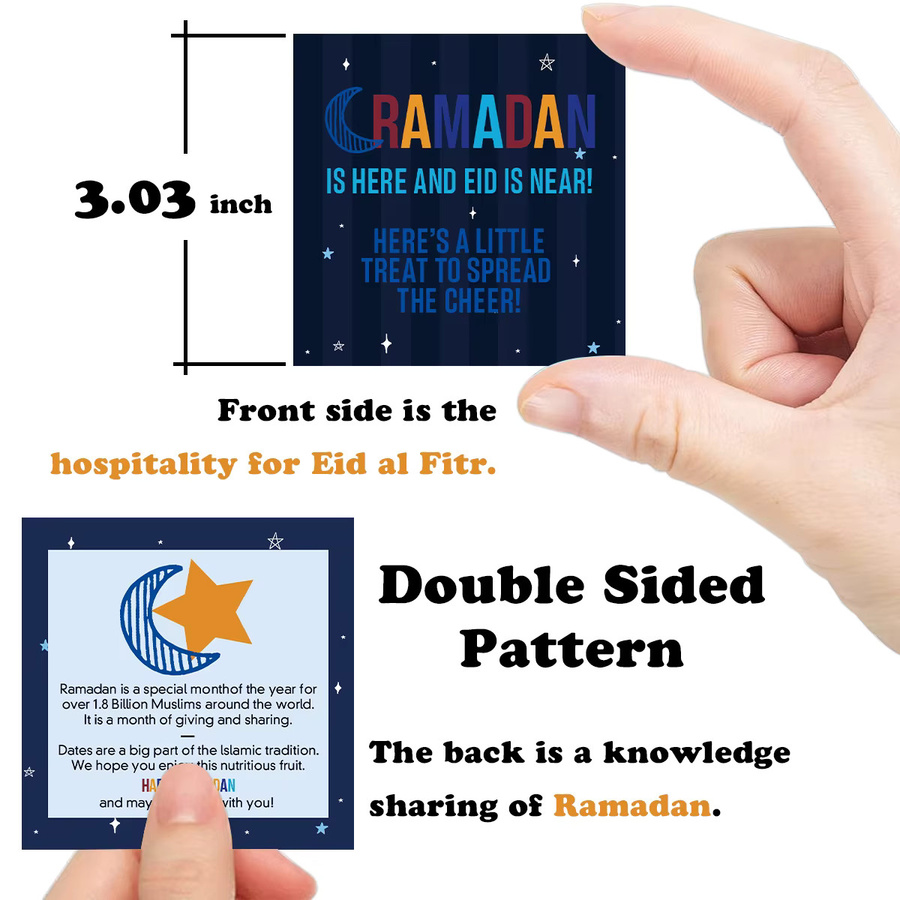 20 Stück Eid Mubarak Grußkarten mit doppelseitigem Muster für Ramadan und Eid Al-Fitr - Bild 4