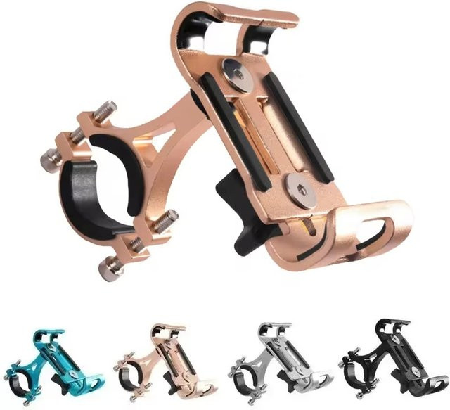 Mrgabwte Fahrrad-Handyhalterung in Blau mit rutschfestem und stoßfestem Metall-Lenkerhalterung-Set für Fahrrad und Roller - Bild 1