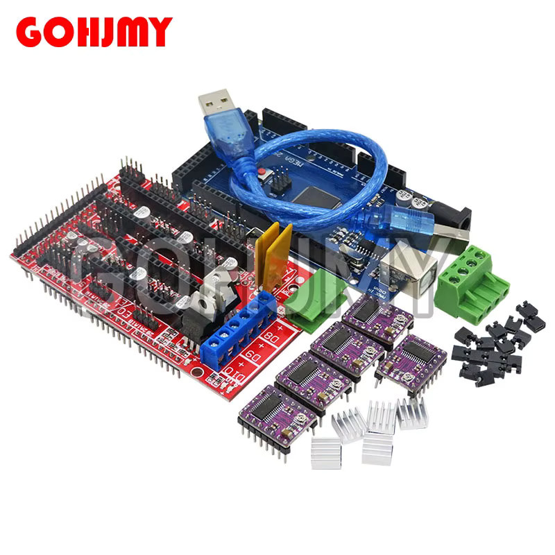 GOHJMY 3D-Drucker Kit mit Mega 2560 R3 CH340 Board, 12864 Controller und 5 A4988/DRV8825 Stepper Treiber Modulen in Multicolour - Bild 2