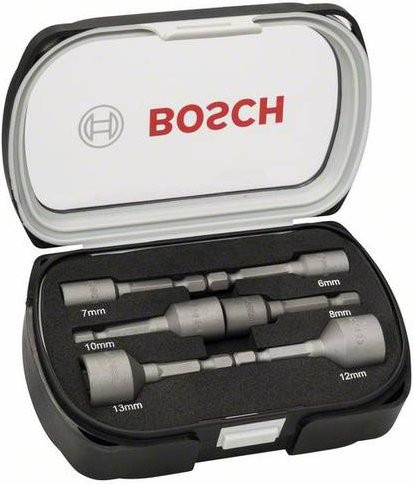 Bosch Steckschlüssel-Einsatzset aus Edelstahl, 6-teilig, 6 mm bis 13 mm, Länge: 50 mm - Bild 1