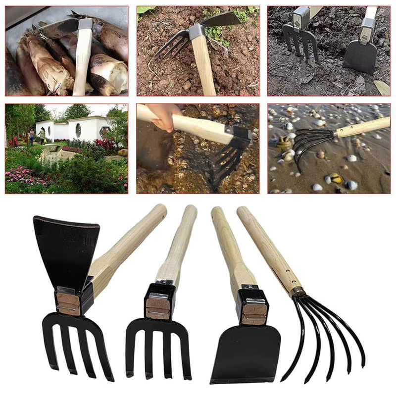 Shunmaii 5-Klauen-Rechen für die Gartenarbeit als Handgrubber und Hacke zum Unkrautjäten und Kultivieren - Bild 3
