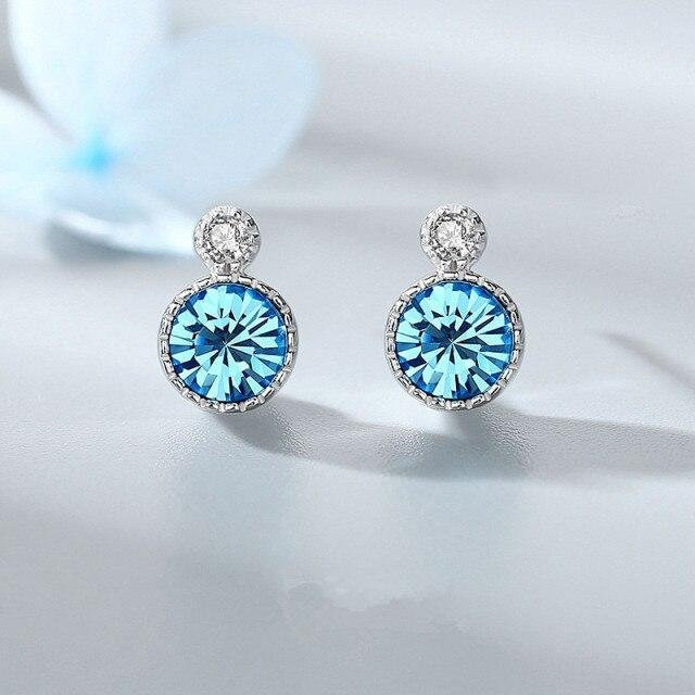Ohrstecker 925 Silber, Kristall, blau, Damen - Bild 1