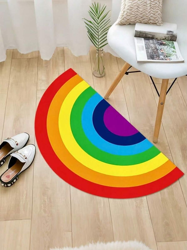 Lodestar Regenbogen Halbkreis Teppich in Multicolour, wasserabweisende Bodenmatte für Innen und Außen, B/T: 60 x 40 cm - Bild 3