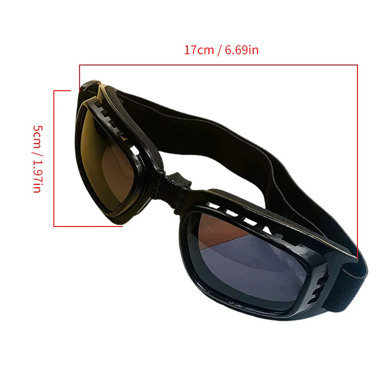 Faltbare und tragbare Sicherheitsbrille in Schwarz mit breitem Sichtfeld und verstellbarem Schutz für Motorrad und Arbeit - Bild 4