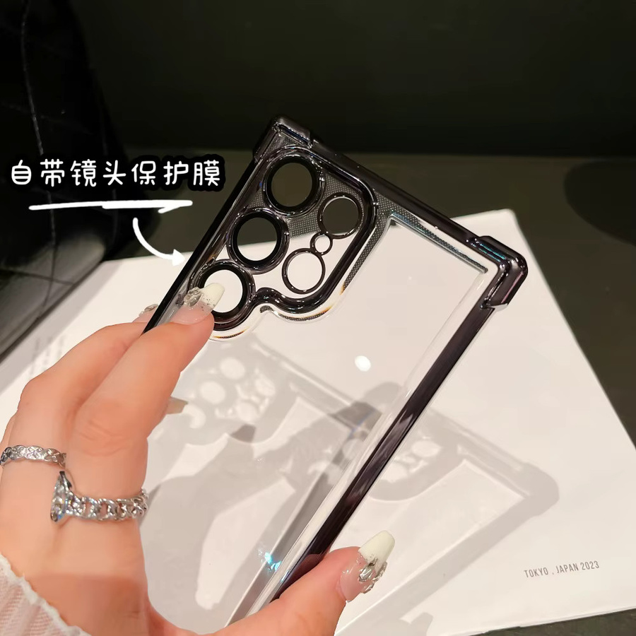 Stoßfeste transparente Luxus-Schutzhülle mit Linsenschutz für Samsung Galaxy S26 S25 S24 S23 S22 Ultra Plus FE A56 A53 A35 in Transparent und Grün - Bild 2