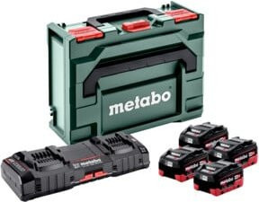 Metabo Basis-Set mit 4x LiHD 10Ah Akkus, ASC 145 DUO Ladegerät und metaBOX in Grün - Bild 1