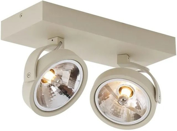 QAZQA Moderne Deckenleuchte Beige Rund, 2-flammig, schwenkbar und neigbar für G9 Leuchtmittel