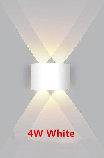 Moderne LED-Wandleuchte aus Aluminium in Weiß mit IP65 Wasserschutz für Außenbereich und Treppen, 4W Up-Down Licht, Weißes Licht - Bild 1