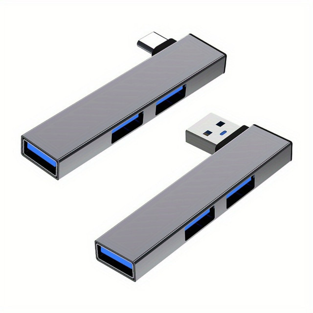 Maerknon 3-in-1 USB-Hub-Dockingstation in Silber mit USB 3.0 und USB-C für Laptop und PC - Bild 1