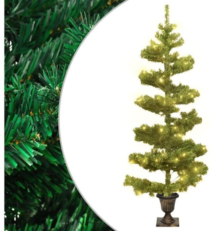 Vidaxl Spiral-Weihnachtsbaum mit Beleuchtung und Topf in Grün, Höhe: 120 cm - Bild 1