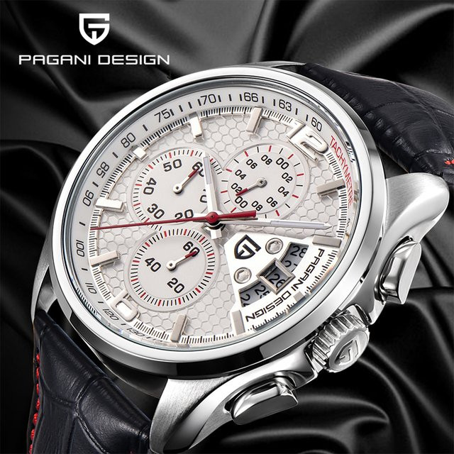 PAGANI DESIGN Chronograph, Quarz, Edelstahl, Leder, Herren - Bild 1