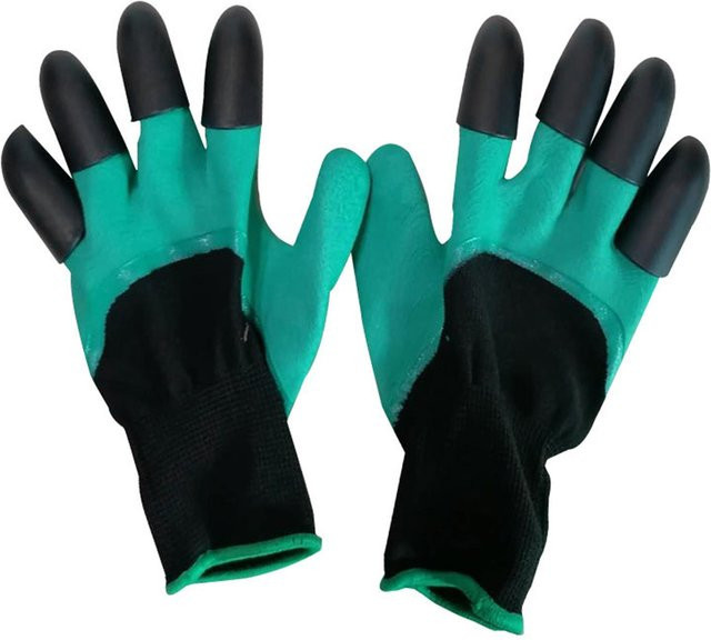 DIYelecs Gartenhandschuhe mit Fingerspitzenkrallen in Grün zum Pflanzen, Graben und Unkrautjäten für Erwachsene - Bild 1