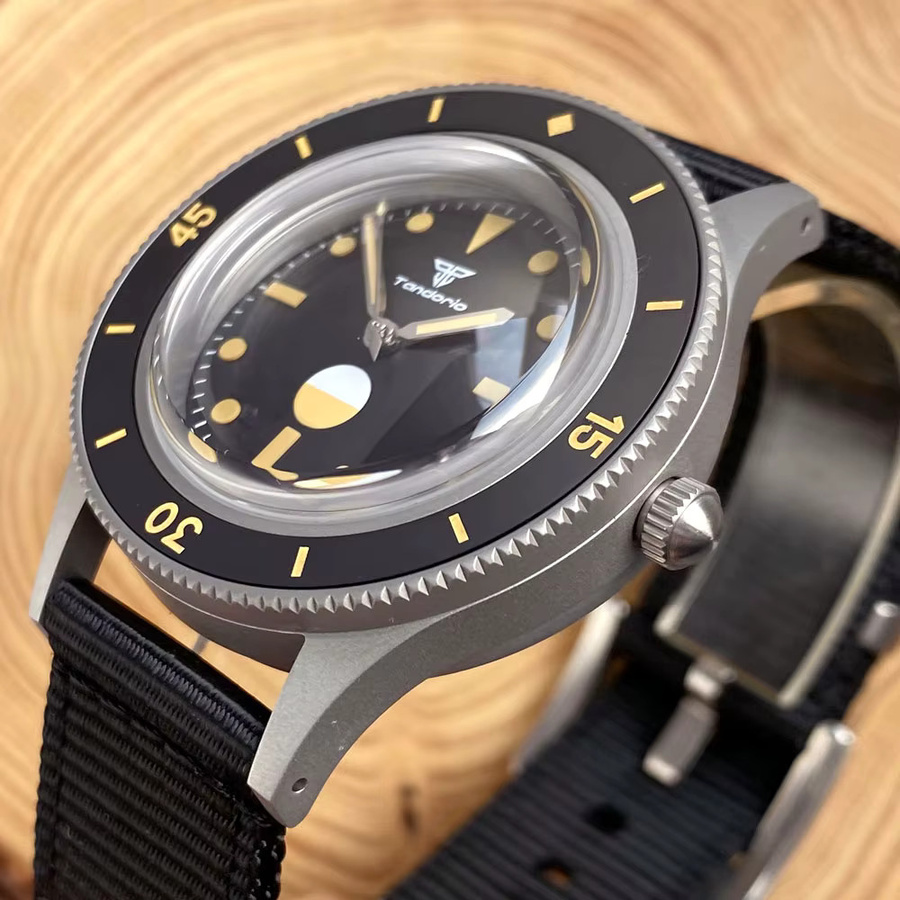 Tandorio Taucheruhr, Automatik, Edelstahl, Schwarz, 20 ATM, Herren - Bild 3