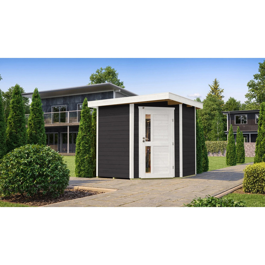 WEKA Holz-Gartenhaus 229 mit Flachdach in Grau, B/T: 244 x 244 cm - Bild 2