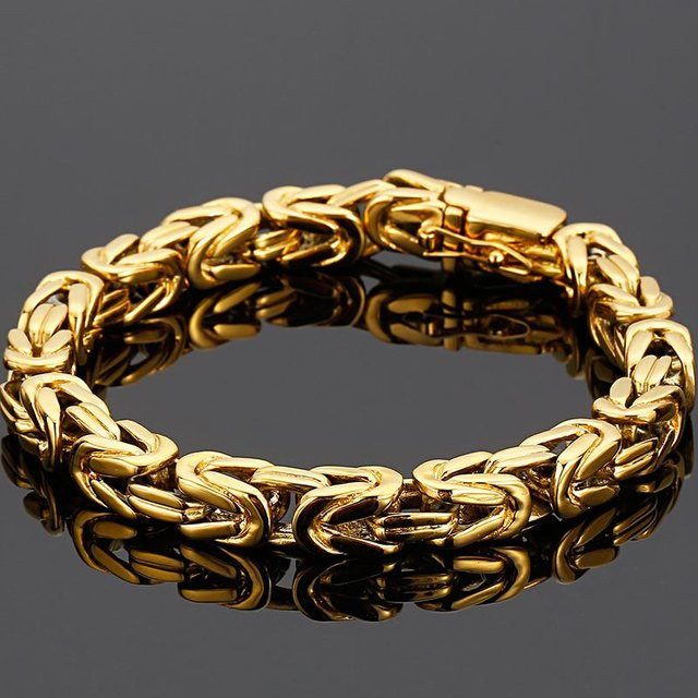 TrustyLan Jewelry Kettenarmband, Edelstahl, Gold, Herren, 21 cm - Bild 1