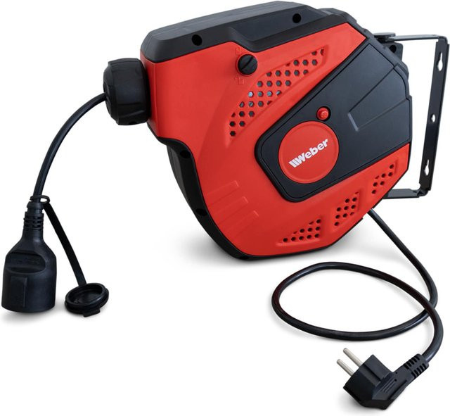 Weber Automatik-Kabelaufroller 230V, 15m, Rot - Bild 1