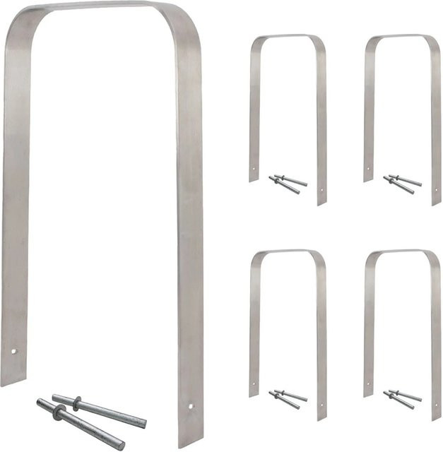 TRUTZHOLM 5er Set Fahrradanlehnbügel Typ U aus Edelstahl in Silber, H x B: 117 x 80 cm - Bild 1