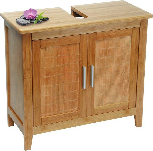 Eisl Waschbeckenunterschrank aus Bambus in Braun, B/T/H: 60 x 30 x 67 cm - Bild 1