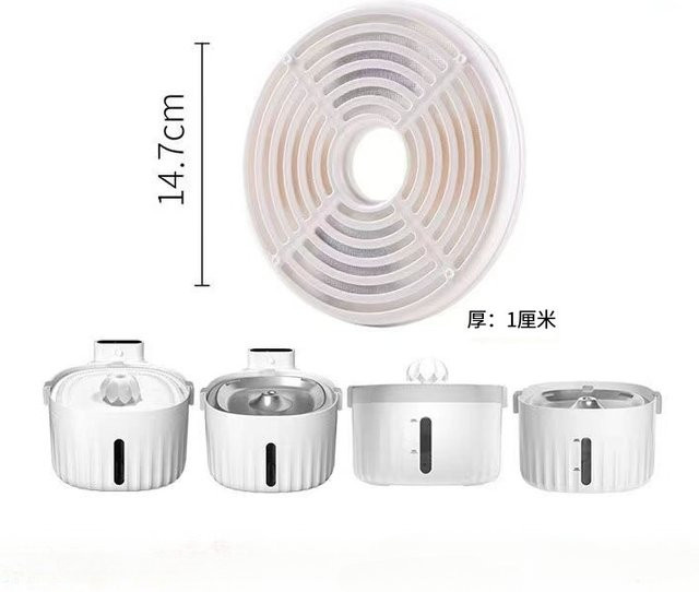 LITEKIPET Ersatz Aktivkohlefilter für Haustier-Trinkbrunnen, rund, Farbe: Weiß, für Katzen und Hunde, 2 l - Bild 1