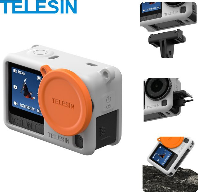 TELESIN Silikon-Schutzhülle für DJI OSMO Action 6 mit Objektivdeckel und Sicherheitshandseil - Bild 1