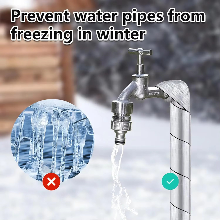 Selbstklebendes Winterrohr-Isolierband aus silbernem PE-Schaumstoff zur Wasserleitungsschutzhülle für den Innen- und Außenbereich - Bild 4