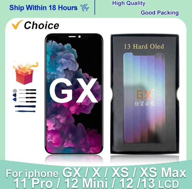 MSMADE GX OLED Display für iPhone X XS Max 11 12 Pro Max 13 14 Pro Max mit True Tone und 3D Touch in Schwarz - Bild 1