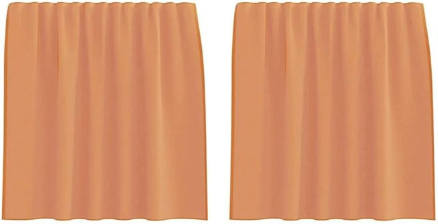 vidaXL Voile Vorhänge mit Stangentaschen, 2 Stück, Terrakotta, semi-transparent - Bild 1
