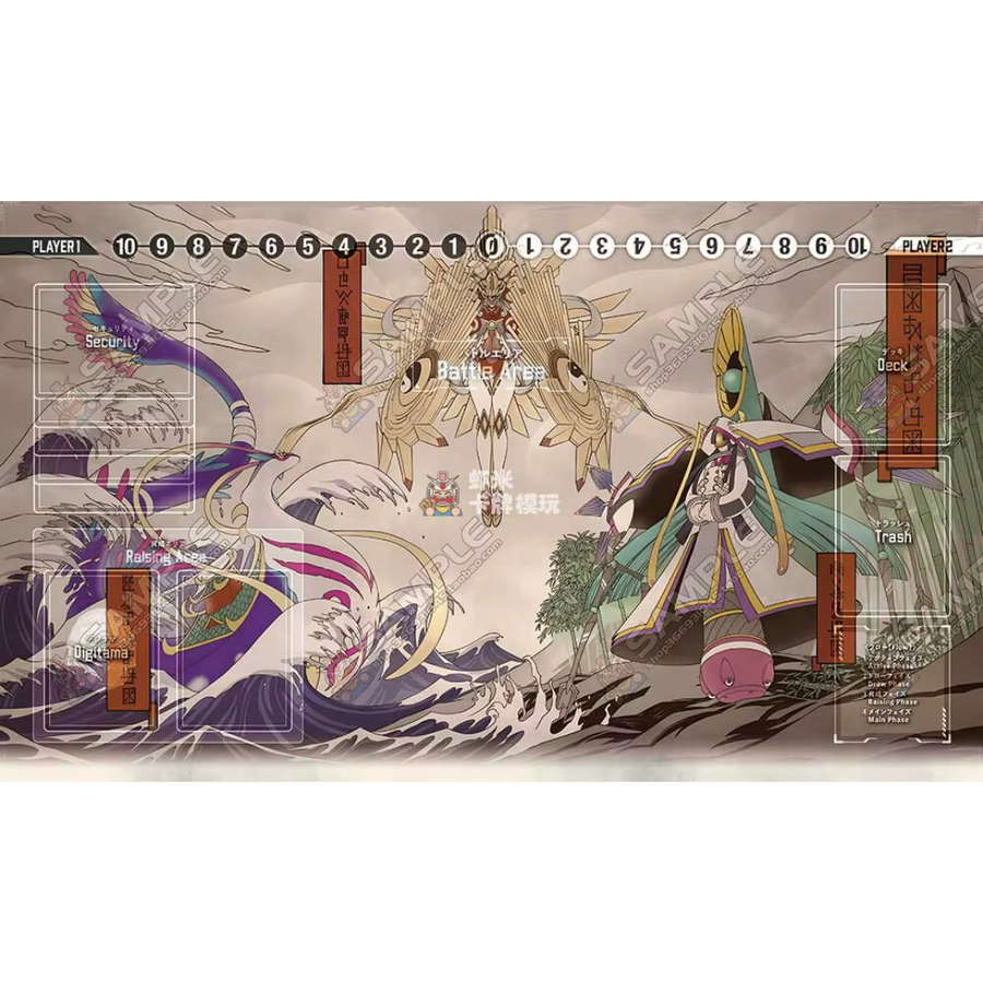 Bandai Digimon Digi World Shambala Sammelkarten-Spielmatte Amaterasumon Kaguyamon, Gummi - Bild 3