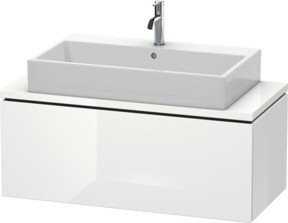 Duravit Waschtischunterschrank Compact L-Cube in Weiß Hochglanz mit 1 Auszug, B: 102 cm, T: 47,7 cm, H: 40 cm - Bild 1
