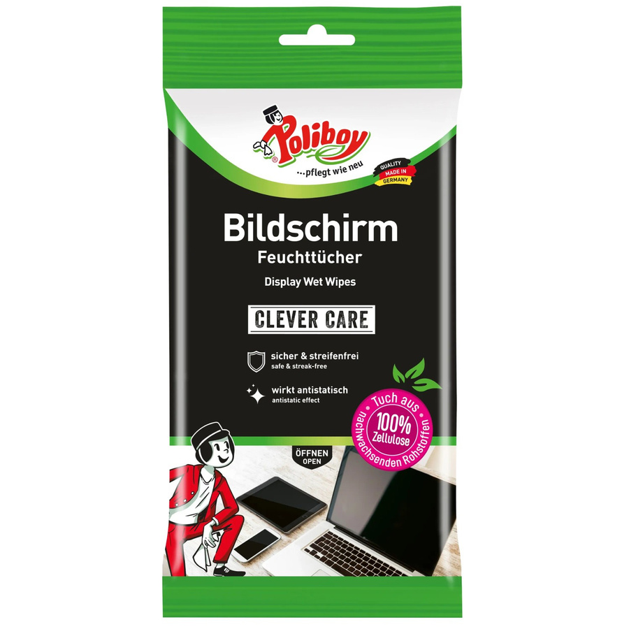 Poliboy Bildschirm Feuchttücher 30 Stück - Bild 2