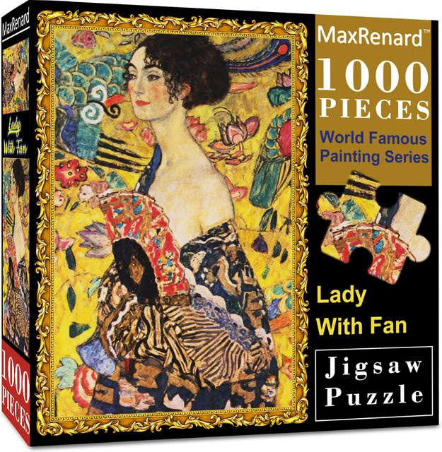 AZNM Puzzle Klimt Dame mit Fächer, 1000 Teile - Bild 1