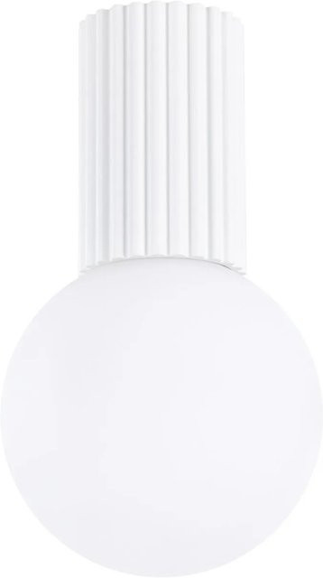 Licht-Erlebnisse Badezimmerleuchte Decke Weiß mit Kugelschirm aus Glas und Aluminium, IP44, G9, Durchmesser: 12 cm - Bild 1