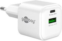 Goobay Nano USB-C PD GaN Dual-Schnellladegerät 20 W, Weiß - Bild 1