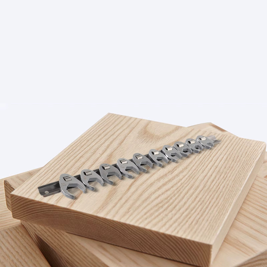 DAZZLEEX Crowfoot Wrench Set 10-teilig 3/8 Zoll Antrieb metrisch 10 bis 22 mm in Silber - Bild 2