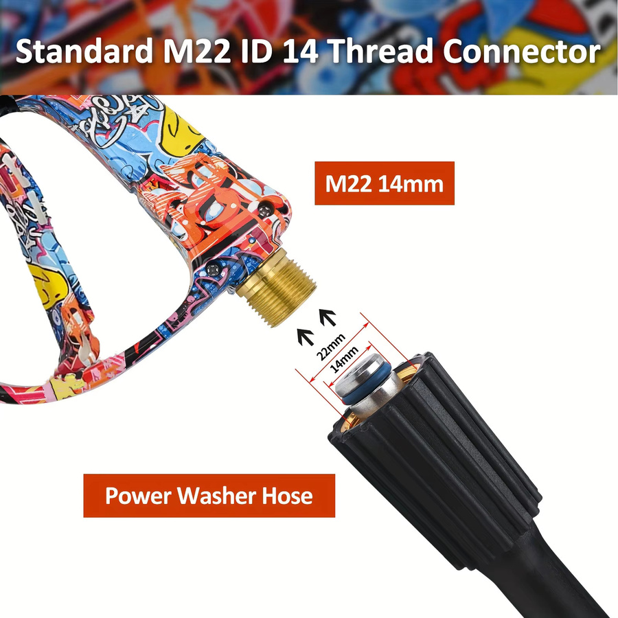 Graffiti Shell Hochdruckreiniger-Pistole mit 2175 PSI und 1/4 Zoll Schnellanschluss sowie Düsenset in Multicolor - Bild 4