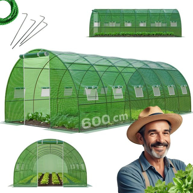 GARMIO Foliengewächshaus CARINI winterfestes Tomatenzelt für Gemüse, Obst und Blumenbeete, B/T/H: 6 x 3 x 2 m - Bild 1