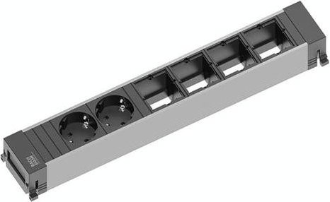 Bachmann Steckdosenleiste 916.025 aus Aluminium in Schwarz mit Schutzkontakt - Bild 1