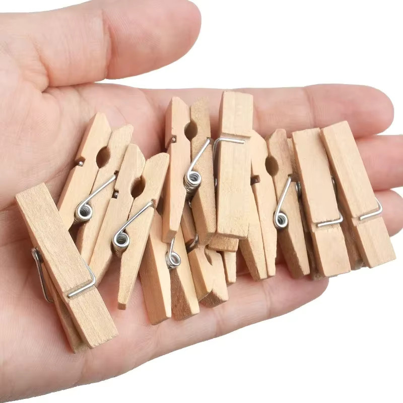 Handgefertigte Mini-Foto-Clips aus natürlichem Holz in Braun für DIY-Dekorationen und Bastelarbeiten - Bild 2