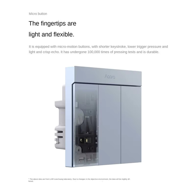 Aqara H1M Smart Wandschalter Zigbee 3.0 Drahtloser Tastenschalter für Smart Home mit Homekit App in Weiß oder Grau - Bild 2