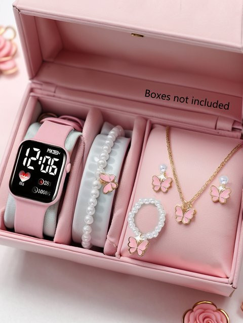 Smartwatch, Silikon, Schwarz, Rechteckig - Bild 1