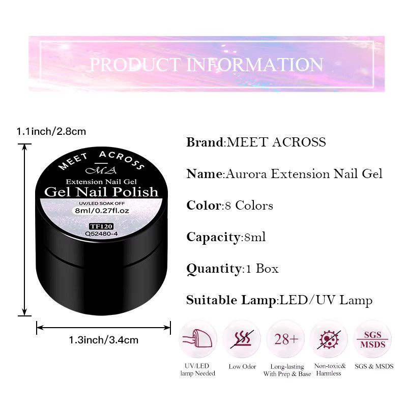 Meet Across Antihaft-Handgel, Blau-Violett Perlmutt, 8 ml - Bild 5