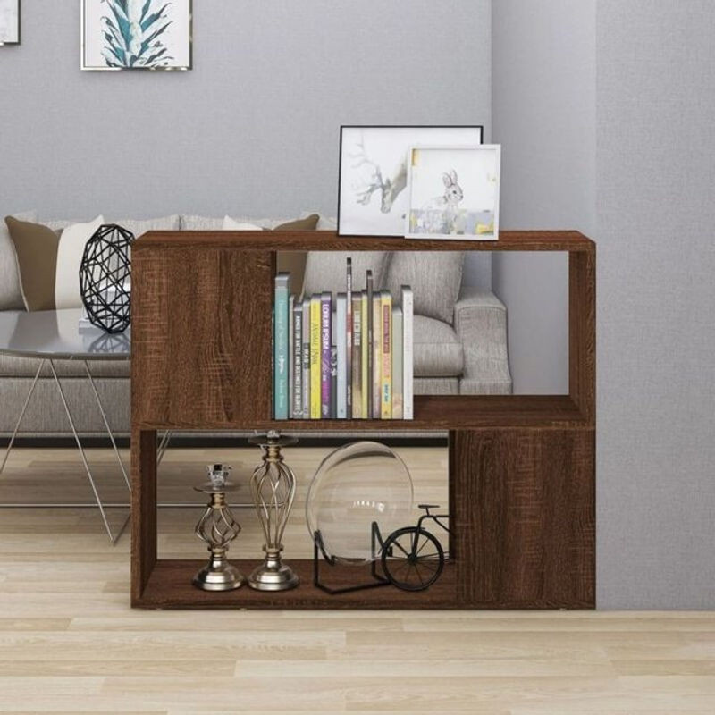 Vidaxl Bücherregal und Raumteiler in Braun, B/T/H: 80 x 24 x 63 cm - Bild 1