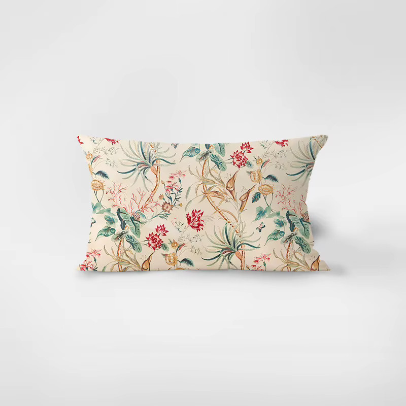 VIKAMA Klassische Überwurfdecke im chinesischen Stil mit floralem Design und passendem Kissen-Set für dein Sofa oder Wohnzimmer - Bild 1