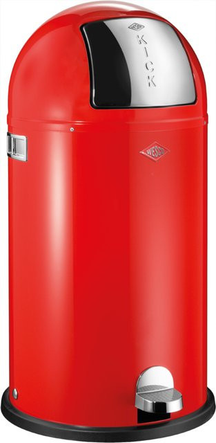 Wesco Kickboy Abfallsammler mit Pedal in Rot, B/T/H: 40,2 x 40,2 x 77,5 cm - Bild 1